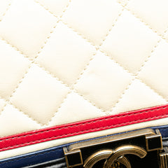 シャネル マトラッセ ボーイシャネル25 ココマーク 斜め掛け チェーン ショルダーバッグ ブラック マルチカラー ラムスキン レディース CHANEL 【中古】