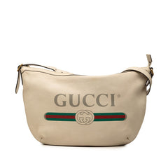 グッチ ロゴプリント ショルダーバッグ 523588 ベージュ レザー レディース GUCCI 【中古】