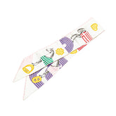 エルメス ツイリー Garde Robe Pop スカーフ ホワイト マルチカラー シルク レディース HERMES 【中古】