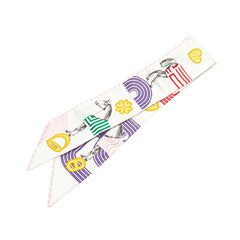 エルメス ツイリー Garde Robe Pop スカーフ ホワイト マルチカラー シルク レディース HERMES 【中古】