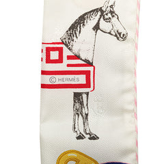 エルメス ツイリー Garde Robe Pop スカーフ ホワイト マルチカラー シルク レディース HERMES 【中古】