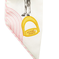 エルメス ツイリー Garde Robe Pop スカーフ ホワイト マルチカラー シルク レディース HERMES 【中古】