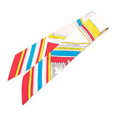 エルメス ツイリー Washington's Carriage Detail ジョージワシントンの馬車 スカーフ ホワイト マルチカラー シルク レディース HERMES 【中古】