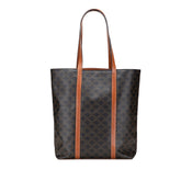 セリーヌ トリオンフ トートバッグ ショルダーバッグ ブラック ブラウン PVC レザー レディース CELINE 【中古】