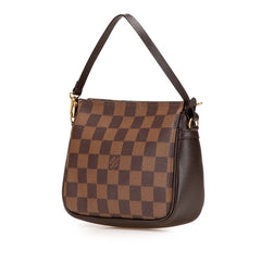 ルイ ヴィトン ダミエ トゥルース メイクアップ ハンドバッグ アクセサリーポーチ N51982 ブラウン PVC レザー レディース LOUIS VUITTON 【中古】