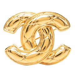 シャネル ヴィンテージ マトラッセ ココマーク ブローチ ゴールド メッキ レディース CHANEL 【中古】