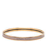 エルメス ユニ XS エナメルブレスレット バングル ベージュ系 ゴールド メッキ レディース HERMES 【中古】