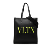 ヴァレンティノ ガラヴァーニ ロックスタッズ VLTNロゴ トートバッグ ショルダーバッグ 2WAY ブラック イエロー レザー レディース VALENTINO 【中古】