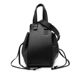 ロエベ アナグラム ハンモック スモール ハンドバッグ ショルダーバッグ ドローストリング 2WAY ブラック レザー レディース LOEWE 【中古】