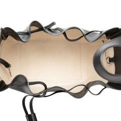 ロエベ アナグラム ハンモック スモール ハンドバッグ ショルダーバッグ ドローストリング 2WAY ブラック レザー レディース LOEWE 【中古】