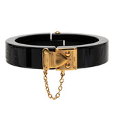 ルイ ヴィトン ロックミー バングル ブレスレット ブラック ゴールド プラスチック メッキ レディース LOUIS VUITTON 【中古】