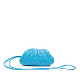 ボッテガヴェネタ イントレチャート ザ ポーチ ポーチ ショルダーバッグ ブルー レザー レディース BOTTEGAVENETA 【中古】