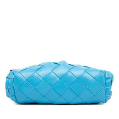 ボッテガヴェネタ イントレチャート ザ ポーチ ポーチ ショルダーバッグ ブルー レザー レディース BOTTEGAVENETA 【中古】
