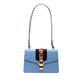 グッチ シルヴィ ワンショルダーバッグ 421882 ブルー レザー レディース GUCCI 【中古】
