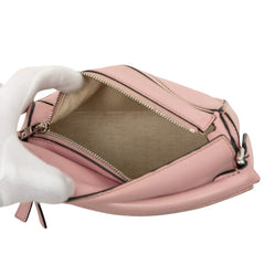 ロエベ パズルバッグ ミニ ハンドバッグ ショルダーバッグ 2WAY 061911 ピンク レザー レディース LOEWE 【中古】