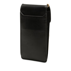 セリーヌ トリオンフ 斜め掛け チェーン フォンポーチ フォンホルダー ショルダー ブラック レザー レディース CELINE 【中古】