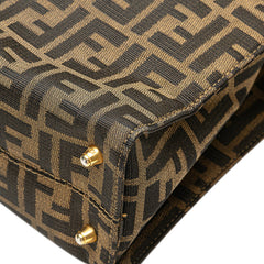 フェンディ ズッカ トートバッグ ハンドバッグ ブラウン キャンバス レザー レディース FENDI 【中古】