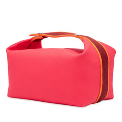 エルメス ブリッド ア ブラックGM ハンドバッグ ハイビスカス ピンク系 シルバー金具 キャンバス レディース HERMES 【中古】