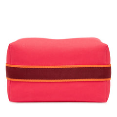 エルメス ブリッド ア ブラックGM ハンドバッグ ハイビスカス ピンク系 シルバー金具 キャンバス レディース HERMES 【中古】