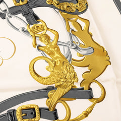 エルメス カレ90 ブリッド ドゥ ガラ 式典用馬勒 スカーフ ピンク ホワイト マルチカラー シルク レディース HERMES 中古