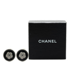 シャネル ココマーク カメリア イヤリング シルバー ブラック メタル レディース CHANEL 【中古】