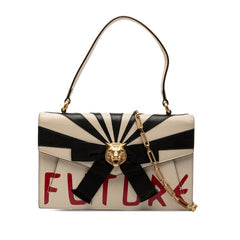 グッチ リボン トラ タイガー ハンドバッグ チェーン ショルダーバッグ 2WAY 466417 アイボリー レッド ブラック レザー レディース GUCCI 【中古】