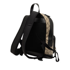 グッチ GGスプリーム リュック バックパック 429020 ベージュ ブラック PVC レザー レディース GUCCI 【中古】