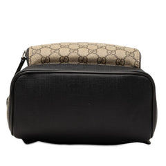 グッチ GGスプリーム リュック バックパック 429020 ベージュ ブラック PVC レザー レディース GUCCI 【中古】