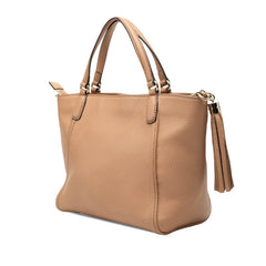 グッチ ソーホー タッセル ハンドバッグ ショルダーバッグ 2WAY 369176 ベージュ系 レザー レディース GUCCI 【中古】