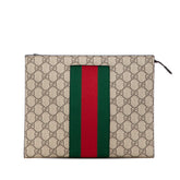 グッチ GGスプリーム シェリーライン クラッチバッグ 475316 ブラック PVC レザー メンズ GUCCI 【中古】