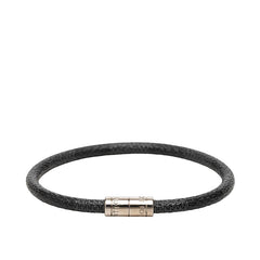 ルイ ヴィトン ダミエ グラフィット ブラスレ キープイット ブレスレット M6609E ブラック シルバー PVC メタル メンズ LOUIS VUITTON 【中古】