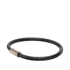 ルイ ヴィトン ダミエ グラフィット ブラスレ キープイット ブレスレット M6609E ブラック シルバー PVC メタル メンズ LOUIS VUITTON 【中古】