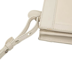 バレンシアガ ネイビーポシェット 斜め掛け ショルダーバッグ 339937 ホワイト レザー レディース BALENCIAGA 【中古】