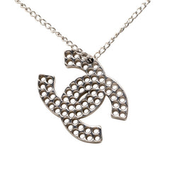 シャネル ココマーク パンチング チェーン ペンダント ネックレス 03P シルバー メタル レディース CHANEL 【中古】