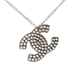 シャネル ココマーク パンチング チェーン ペンダント ネックレス 03P シルバー メタル レディース CHANEL 【中古】