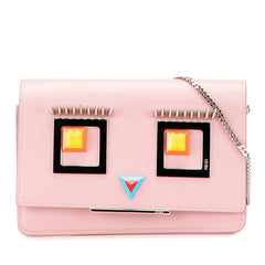 フェンディ ヒプノタイズ チェーン ショルダーバッグ ウォレットバッグ 8M0346 ピンク マルチカラー レザー レディース FENDI 【中古】