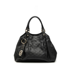 グッチ グッチシマ スーキー ハンドバッグ 211944 ブラック レザー レディース GUCCI 【中古】