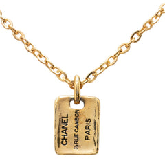 シャネル 31 RUE CAMBON ル カンボン ロゴプレート チェーン ペンダント ネックレス ゴールド メッキ レディース CHANEL 中古
