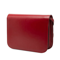 セリーヌ クラシックボックス ミディアム 斜め掛け ショルダーバッグ レッド レザー レディース CELINE 【中古】