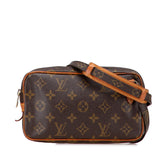 ルイ ヴィトン モノグラム ポシェット マルリーバンドリエール ショルダーバッグ M51828 ブラウン PVC レザー レディース LOUIS VUITTON 【中古】