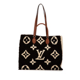 ルイ ヴィトン モノグラム テディ オンザゴーGM トートバッグ ショルダーバッグ 2WAY M55420 ブラウン ベージュ ムートン レディース LOUIS VUITTON 【中古】