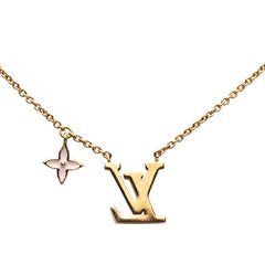 ルイ ヴィトン モノグラム フラワー コリエ LV アイコニック ネックレス M01215 ゴールド ピンク メッキ エナメル レディース LOUIS VUITTON 【中古】