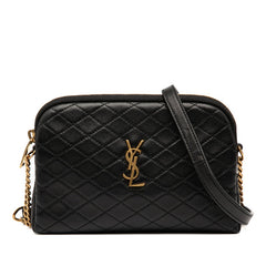 サンローラン YSLロゴ ギャビー ショルダーバッグ 733667 ブラック レザー レディース SAINT LAURENT 【中古】