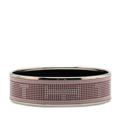 エルメス エマイユGM H柄 バングル ピンク シルバー メタル レディース HERMES 【中古】