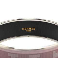 エルメス エマイユGM H柄 バングル ピンク シルバー メタル レディース HERMES 【中古】