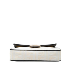 フェンディ バゲット ハンドバッグ ショルダーバッグ 2WAY 8BR600 ホワイト ブラック ピンク キャンバス レザー レディース FENDI 中古