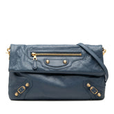バレンシアガ ジャイアント エンベロープクラッチ 斜め掛け ショルダーバッグ 2WAY 327079 ブルー レザー レディース BALENCIAGA 【中古】