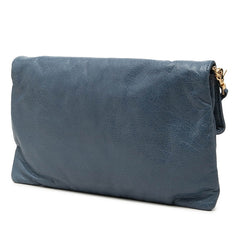 バレンシアガ ジャイアント エンベロープクラッチ 斜め掛け ショルダーバッグ 2WAY 327079 ブルー レザー レディース BALENCIAGA 【中古】
