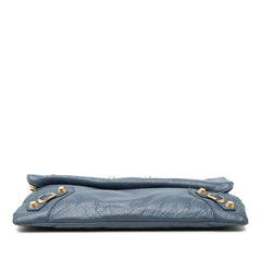 バレンシアガ ジャイアント エンベロープクラッチ 斜め掛け ショルダーバッグ 2WAY 327079 ブルー レザー レディース BALENCIAGA 【中古】