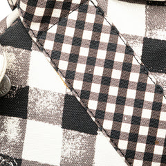 シャネル クルーズライン ギンガムチェック ココマーク ハンドバッグ ブラック ホワイト キャンバス レザー レディース CHANEL 【中古】